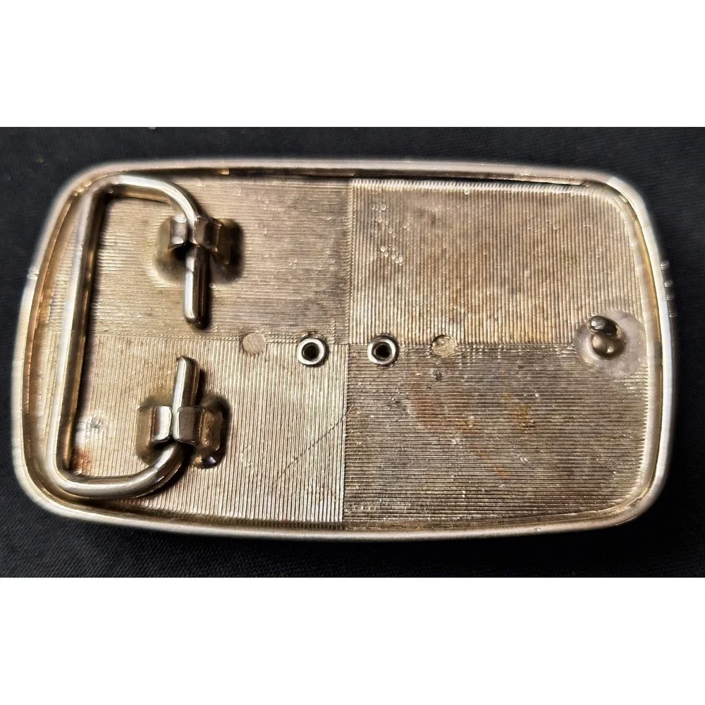 Vintage Scrimshaw Tall Ship Belt Buckle Silver Tone Nautical Sailing‎ Boat RD